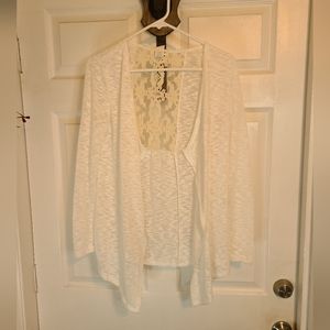 (1209) M Fasis Woman's Lace Blouse, Size: Small, Color: White